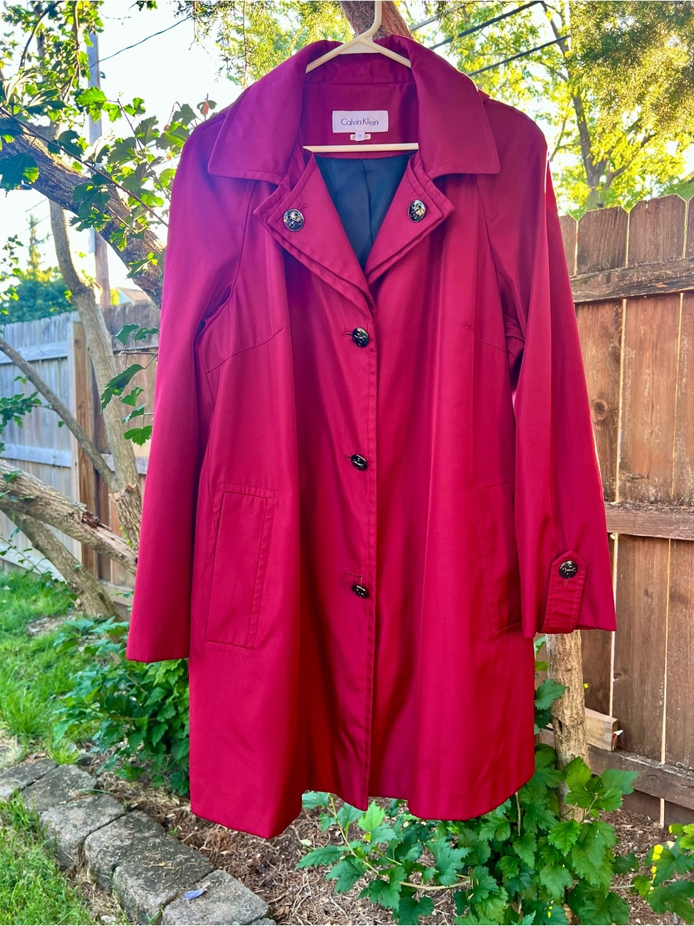 Calvin Klein Softshell Walking Hooded Rain Jacket single-breasted trench 1X Red